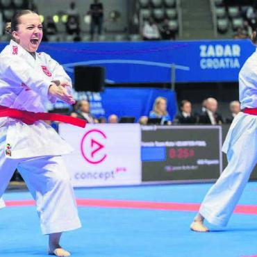 Selbstbewusst Richtung Spanien - Anina Suter (vorne links) und ihre Kolleginnen wollen an der WM in Pamplona im Teamkata angreifen.