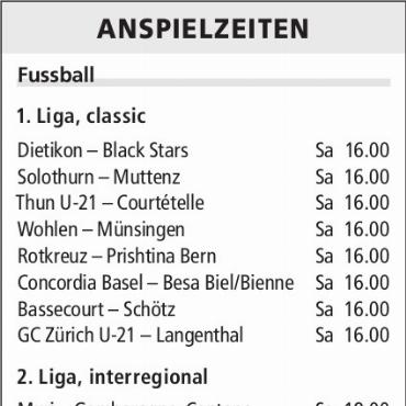 ANSPIELZEITEN