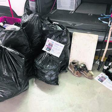 515 Liter Abfall - Der Abfall nach dreieinhalb Stunden Sammeln. Bild: zg