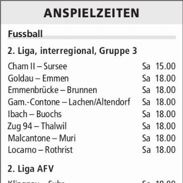 ANSPIELZEITEN