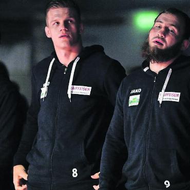 Der Punktegarant - Marc Weber (links) neben Magomed Ayshkanov. Die beiden sind die Bild: Archiv/awa