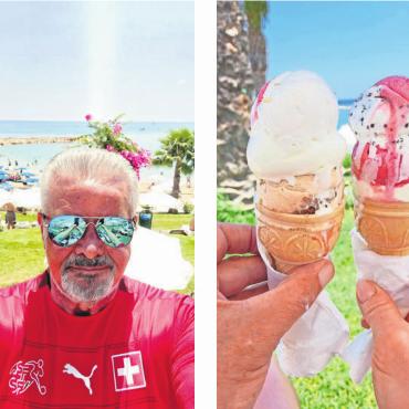 So vielseitig wie das Wetter - Slady Koch kennt man im Freiamt, besonders in Fussballkreisen. Koch, der in Bremgarten wohnt, war Ende Juni in Protaras auf Zypern im Urlaub. Dabei hat er mit seiner Begleitung nicht nur Glace gegessen, sondern auch die Spiele der Schweizer Nati mitverfolgt.