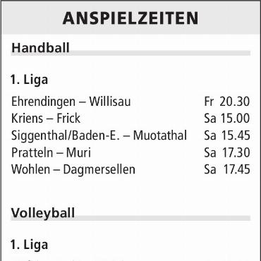 ANSPIELZEITEN