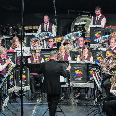 Das bestmögliche Mühlau gezeigt - Die Musikgesellschaft Mühlau bei ihrem Vortrag am Schweizerischen Brass Band Wettbewerb. Bilder: 360DSM / zg