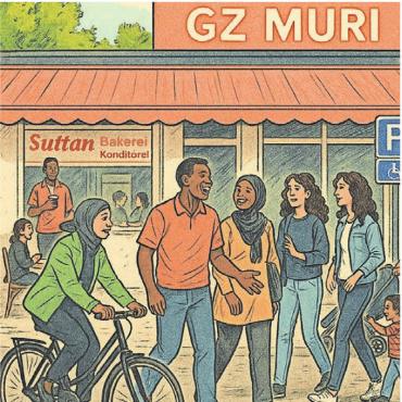Unkompliziert Brücken bauen - Die Illustration zeigt, wie «MuriMundo» sein soll: bunt und lebendig.
Bild: zg