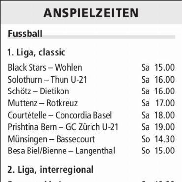 ANSPIELZEITEN
