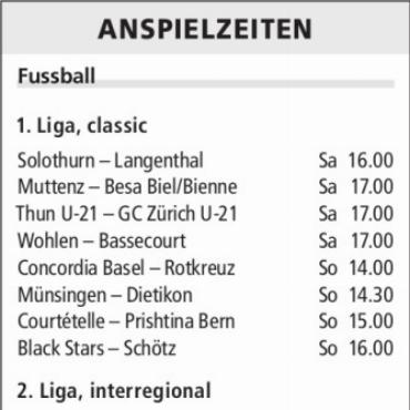 ANSPIELZEITEN