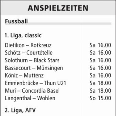 ANSPIELZEITEN