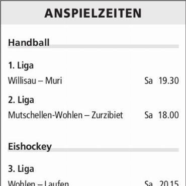 ANSPIELZEITEN