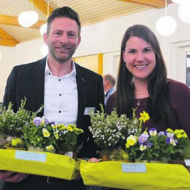 OK-Präsident statt Kassier - Beni Fischer und Fabienne Villiger wurden aus dem Vorstand verabschiedet. Präsent bleiben wird Fischer weiterhin, als OK-Präsident der nächsten Gewerbeausstellung.