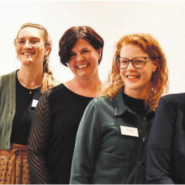 Martin Abt übergibt Präsidium - Der alte und neue Vorstand der Spitex Oberfreiamt, von links: Martin Abt, Patricia Villiger, Claudia König, Doris Felber und die frisch gewählte Präsidentin Priska Eigensatz. Auf dem Bild fehlt Madlene Michel. Bilder: Verena Anna Wigger