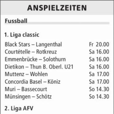 ANSPIELZEITEN