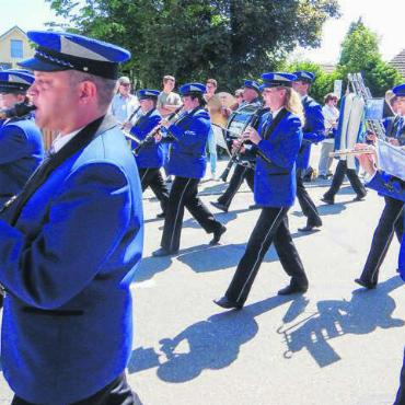«Musig pur» - Der Musikverein Lunkhofen am Paradewettbewerb am Musiktag in Niederwil 2022. Bild: zg