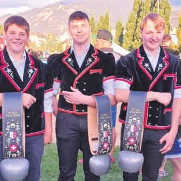 Durchzogen und dennoch gut - Die Freiämter am Eidgenössischen Nachwuchsschwingertag. Von links: Livio Köpfli, Luca Stocker, Pascal Grod, Patrick Spielmann und Jerome Seiler. Bild: zg