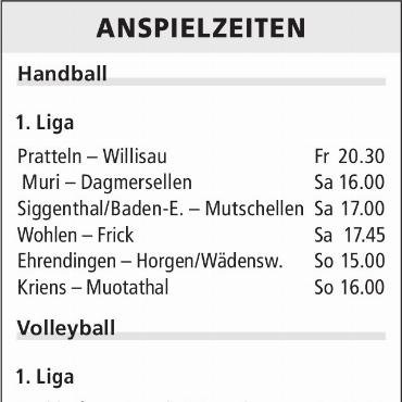 ANSPIELZEITEN