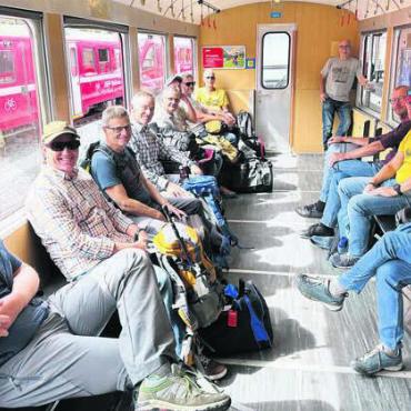 Unterwegs im Engadin - Die Mitglieder des Männerturnvereins genossen ihre viertägige Jubiläumsreise. Bild: zg