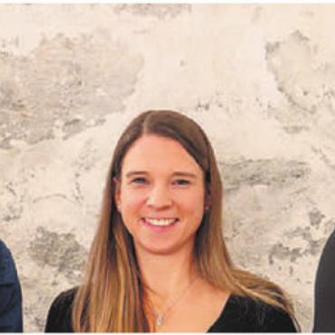 Gemeinsam engagiert - Neue Ehrenmitglieder, von links: Max Wyder, Michelle Ritter und Quirin Senn. Bild: zg
