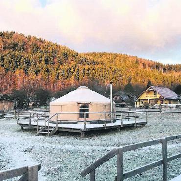 Wenn plötzlich alles zu viel wird - In eine solche, ganz einfach eingerichtete Jurte auf einem Pferdehof in Österreich zog sich die Lehrerin nach ihrem Burnout zurück. Was für wenige Tage geplant war, wurde zu einem mehrmonatigen Aufenthalt. Bild: zg