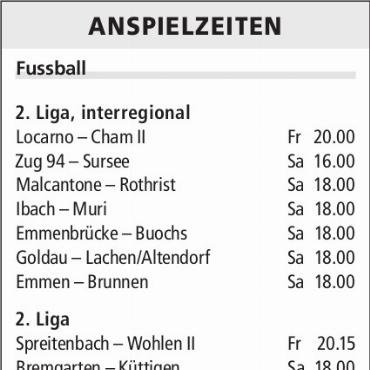 ANSPIELZEITEN
