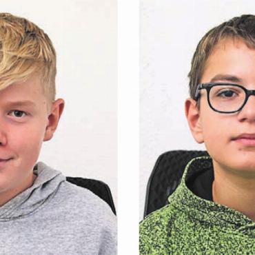 «Kreativer mit Pizza» und «saftiges Fleisch» - Julian Ammann (links) und Yannick Podsiadlo. Sie haben sich im Rahmen des Zukunftstages gegenseitig interviewt und auch fotografiert.
