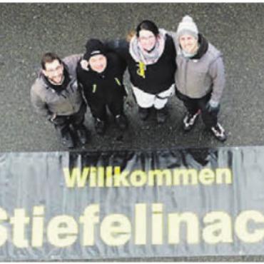 Start in die Fasnacht - Das OK (v. l.): Mauro Stutz, Pascal Hochstrasser, Sarah Käppeli, Cedric Schaebe. Bild: zg