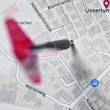 Den «Schüür-Groove» mitgenommen - Der Pfeil steckt an der Hinterdorfstrasse.