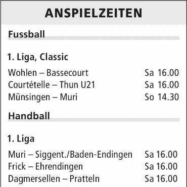 ANSPIELZEITEN