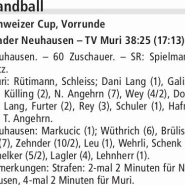 RESULTATE HANDBALL