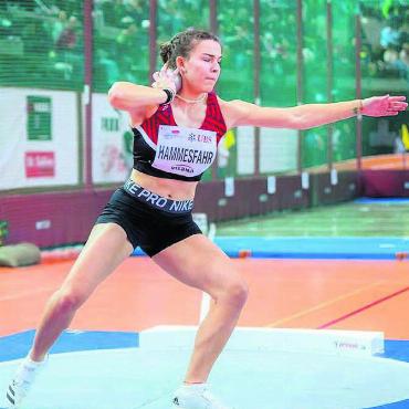 Ein grosser Wurf - Dass eine Athletin des TV Wohlen regelmässig an internationalen Wettkämpfen dabei ist, ist aussergewöhnlich. Julia Hammesfahr schafft das. Bild: Athletix