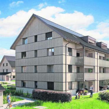 Attraktive Wohnungen im sonnigen und ruhigen Zentrum von Waltenschwil - Ein attraktiver Wohnraum mit schönen Sitzplätzen zum Verweilen.