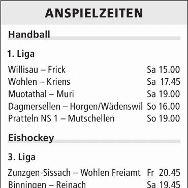 ANSPIELZEITEN