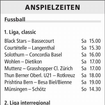 ANSPIELZEITEN