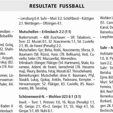 RESULTATE FUSSBALL