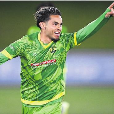 Ausgleich in der Nachspielzeit - Der Mutscheller Devin Baumann sorgt für den Ausgleich.    Bild: Alexander Wagner