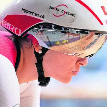 Michelle Andres an der EM 2023 in Grenchen. An gleicher Stelle hat sie sich jetzt drei Schweizer-Meister-Titel erkämpft. Ihre Chancen, für die diesjährige EM selektioniert zu werden, hat sie damit ebenfalls enorm gesteigert. Bild: Freshfocus