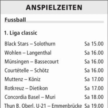 ANSPIELZEITEN