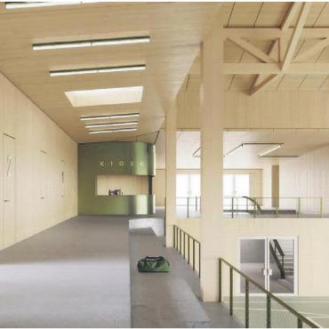 Vor der Hallen-Entscheidung - Die geplante Doppelturnhalle «Libelle» hat seit dem Wettbewerbsgewinn an Vorzügen eingebüsst. Bilder: Archiv/zg