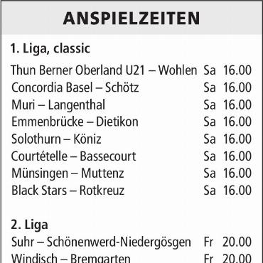 ANSPIELZEITEN