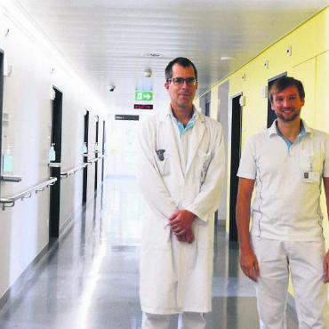 Keine Konkurrenz - Im zweiten Obergeschoss des Spital-Hauptgebäudes ist das neue Praxiszentrum: Bild: ake