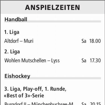 ANSPIELZEITEN