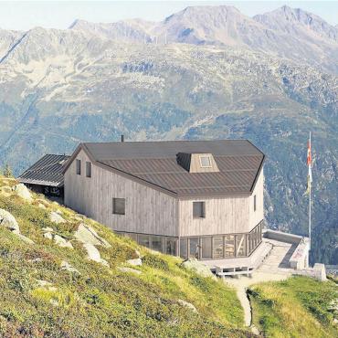 Siegerprojekt vorgestellt - So soll sich die sanierte SAC-Hütte künftig in die Landschaft integrieren.