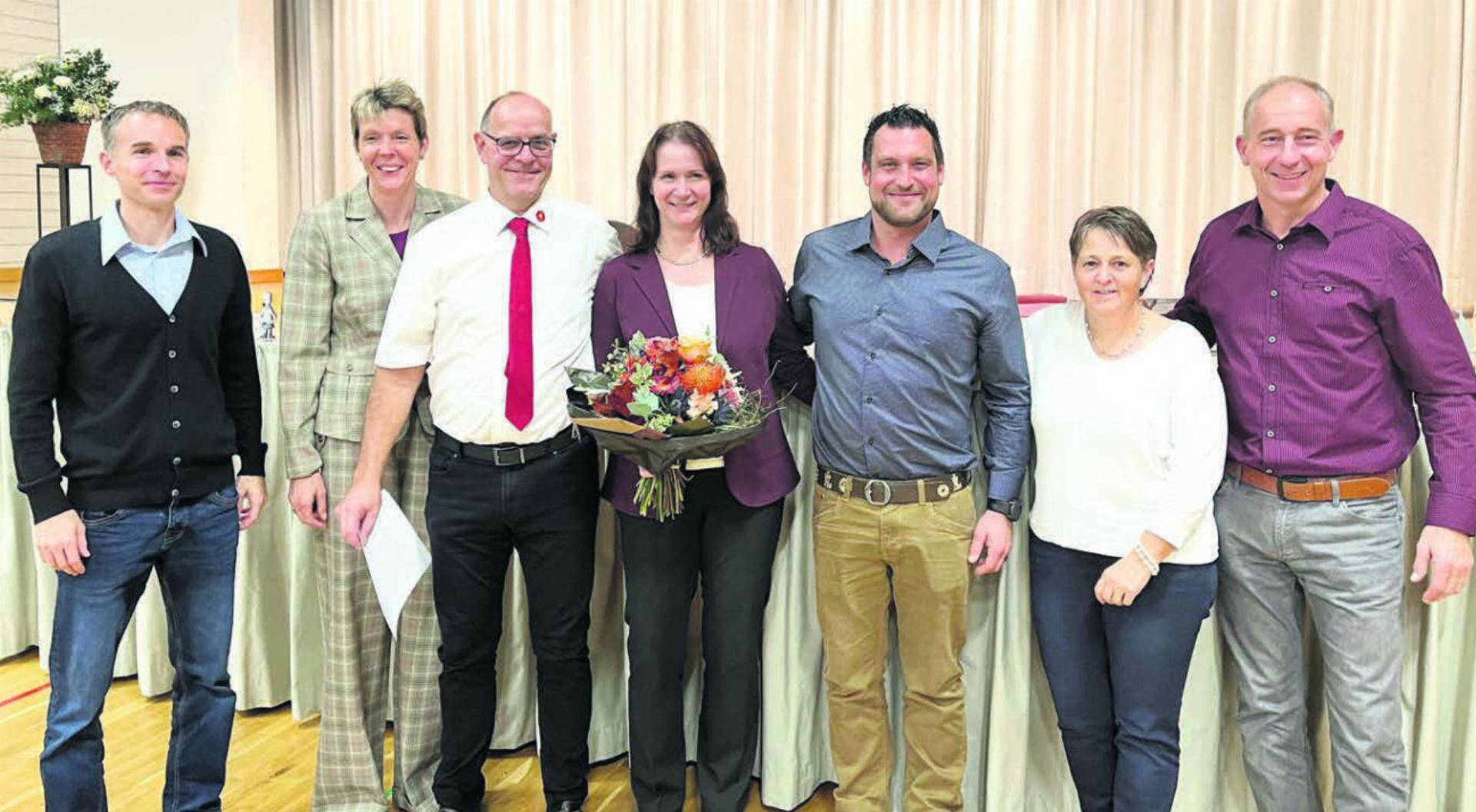 Der Stiftungsrat: v. l. Roger Meyer, Sara Häfliger, Roger Buchacek (Präsident), Alexandra Meyer-Bruch (Rücktritt), Stefan Meyer, Corinne Weibel und Roger Meyer. Bild: Walter Minder