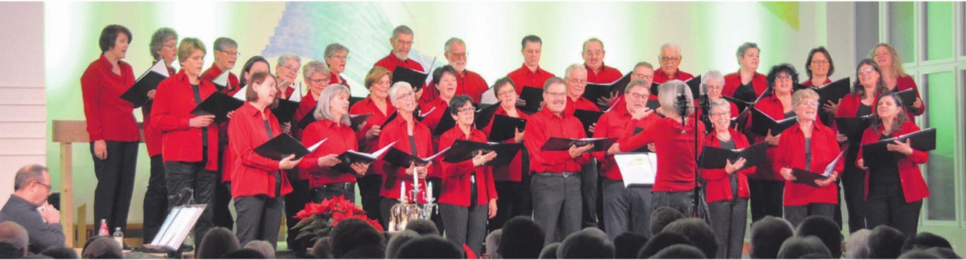 Die Sängerinnen und Sänger verbreiten an ihrem Konzert ganz viel Advents- und Vorweihnachtsstimmung. Bilder: Annemarie Keusch - Das Bild wird blockiert. – Möglicherweise durch einen aktiven Adblocker.