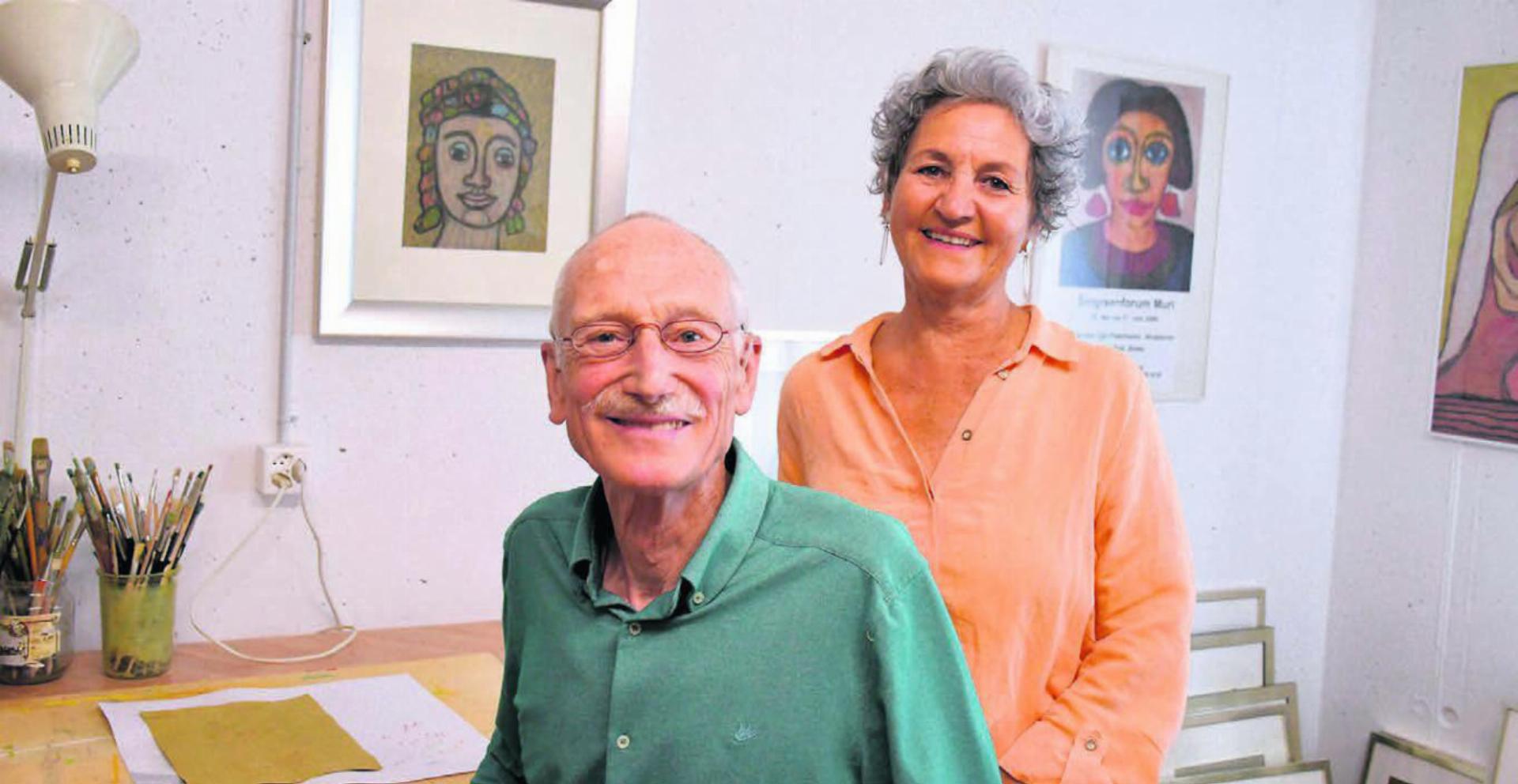 Daniela und Paul Egli sind mit ihren Werken in ihrem Atelier an der Klosterfeldmatt 7 bei der diesjährigen K-13 der offenen Ateliers dabei. Bild: Verena Anna Wigger - Das Bild wird blockiert. – Möglicherweise durch einen aktiven Adblocker.