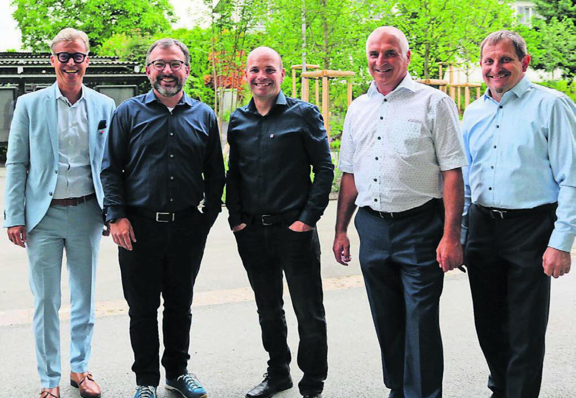 Der Sinser Gemeinderat: Pius Vogel, Marco Meier, Roger Arnold, Josef Huwiler und Jakob Sidler (von links). Bild: ci