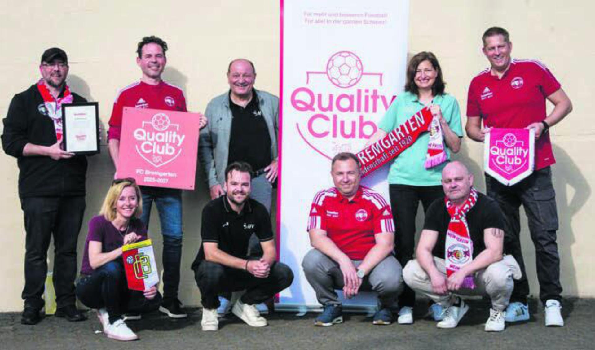 Der FC Bremgarten ist stolz darauf, ein «Quality Club» zu sein. Bild: zg