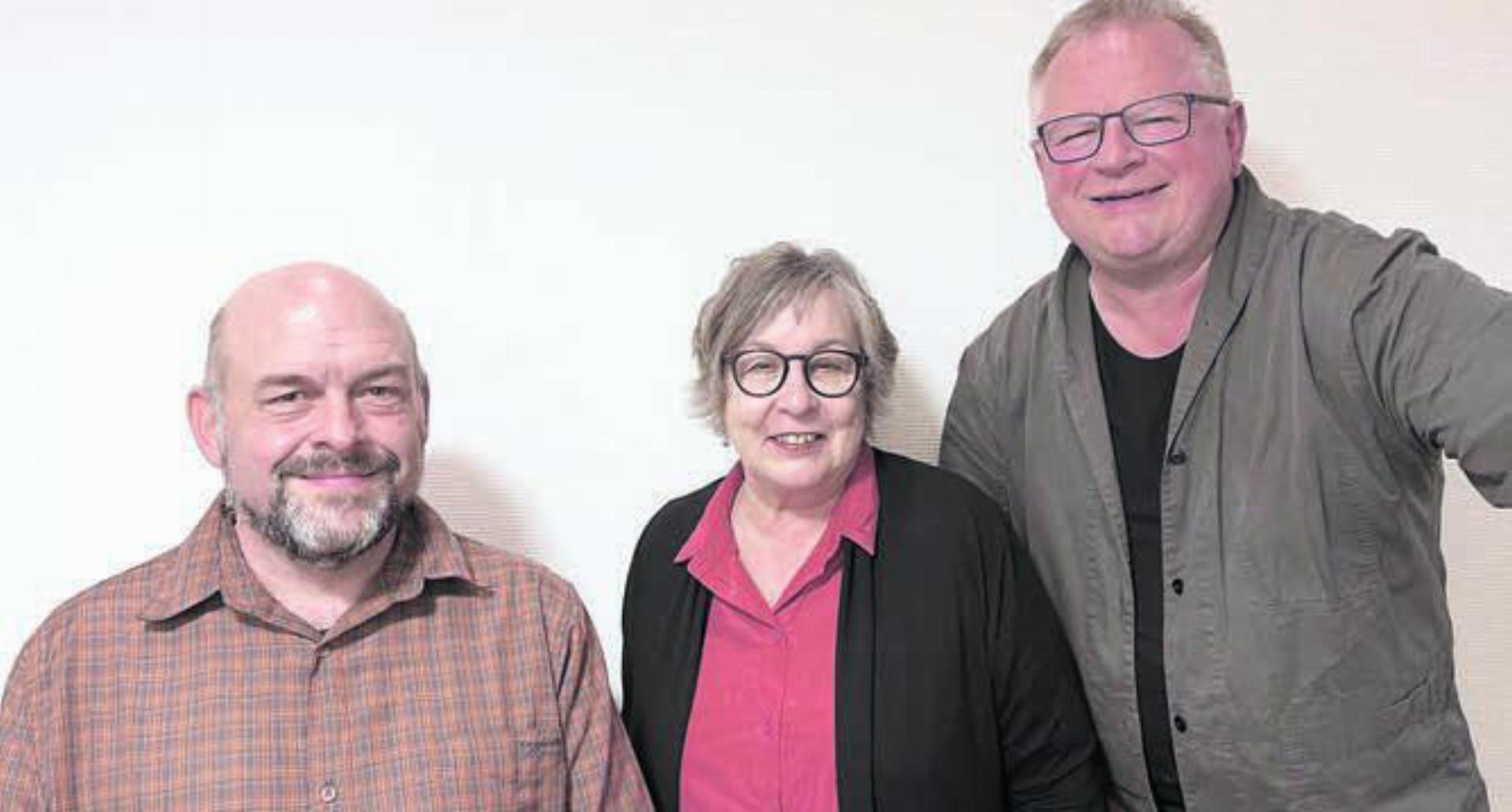Die zurückgetretene Marianne Keusch, flankiert von den Co-Präsidiums-Mitgliedern Patrick Schmid (links) und Rolf Küng. Bild: wam