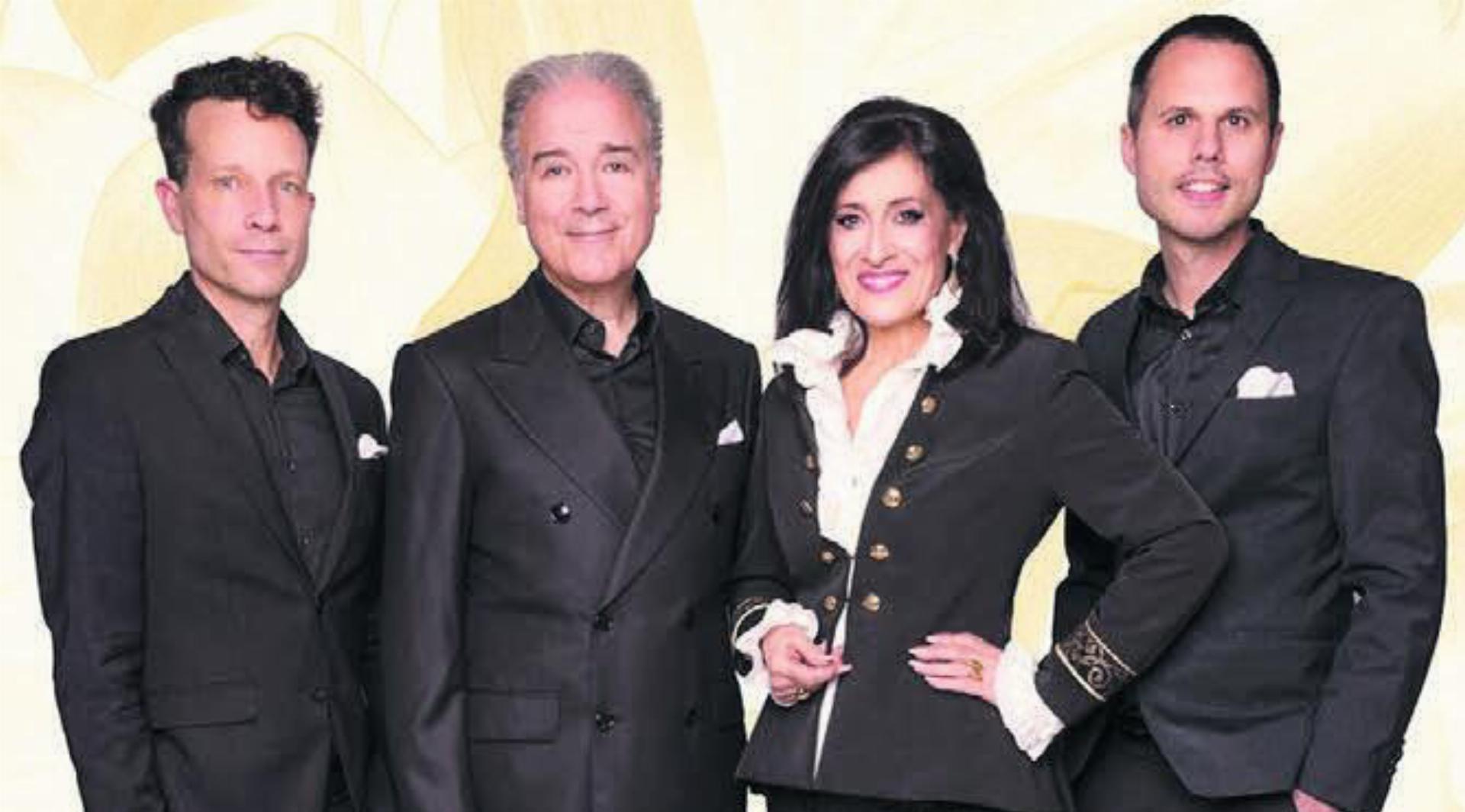 David Ruosch (Zweiter von links) und Christina Jaccard (Zweite von rechts) bringen zusammen mit Fridolin Blumer (rechts) und Andreas Wettstein den Gospel nach Boswil. Bild: zg - Das Bild wird blockiert. – Möglicherweise durch einen aktiven Adblocker.