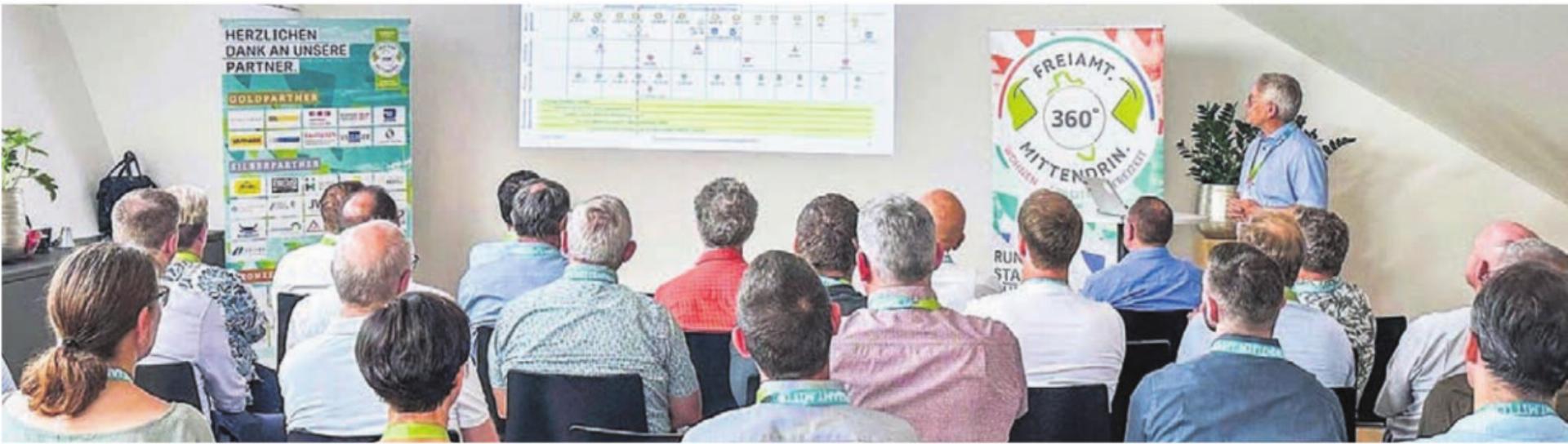 Am 3. Juli lud «Freiamt.Mittendrin.» die Unternehmens- und Medienpartner aus der Region zum Startschuss-Event der Kampagnenphase 4 ein. Bild: zg - Das Bild wird blockiert. – Möglicherweise durch einen aktiven Adblocker.