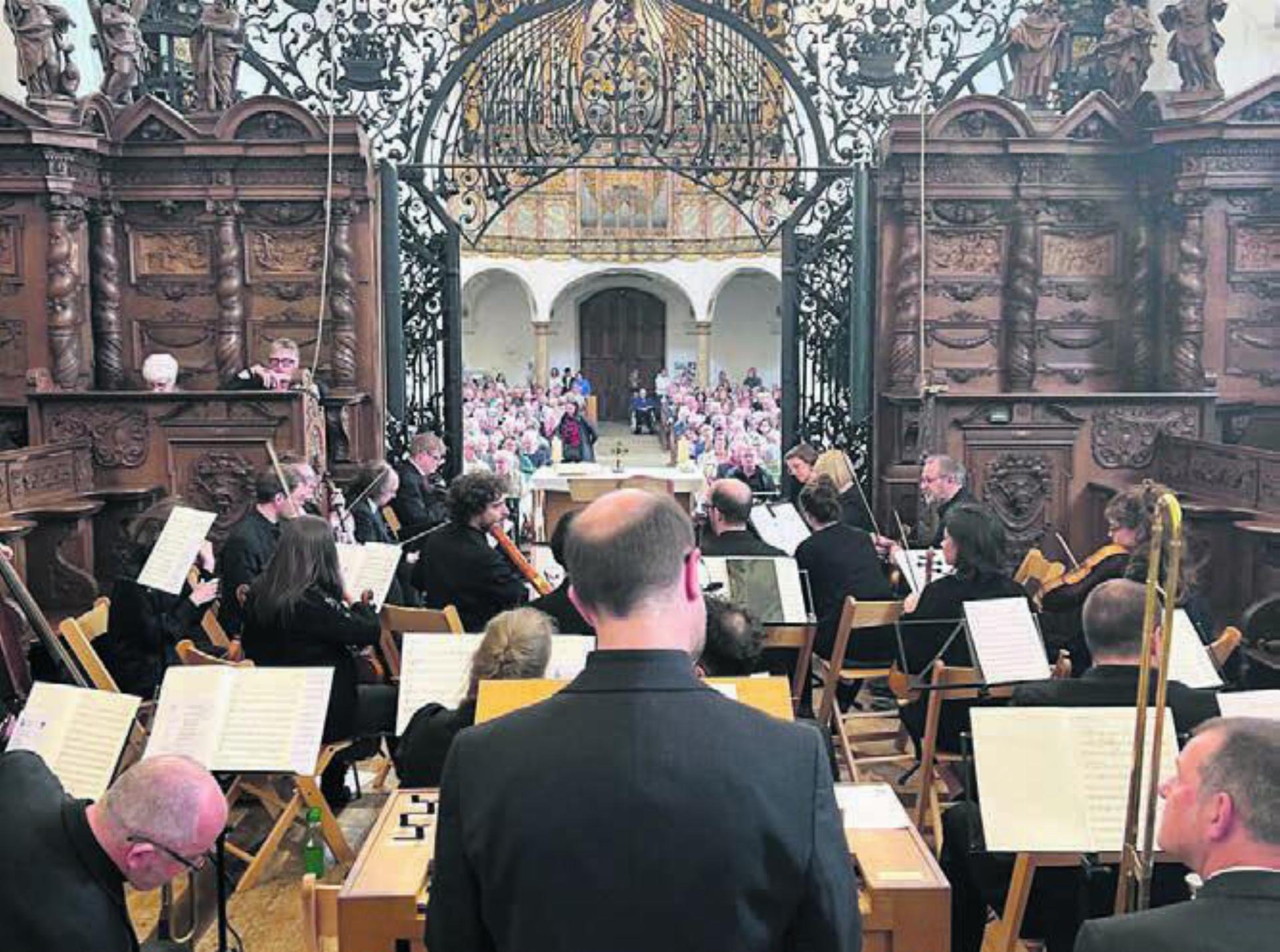 Der Kirchenchor genoss den Auftritt zu Pfingsten in der Klosterkirche. Bild: zg